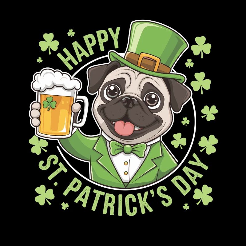 Funny St. Patrick's Day Pug with Beer Mug