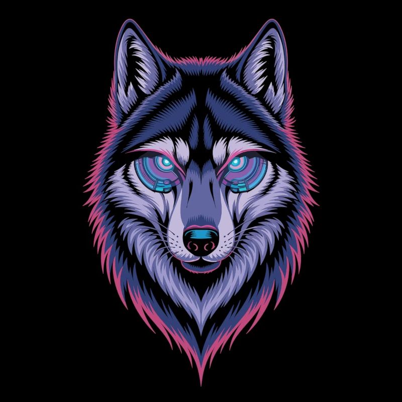 Techno Wolf Art