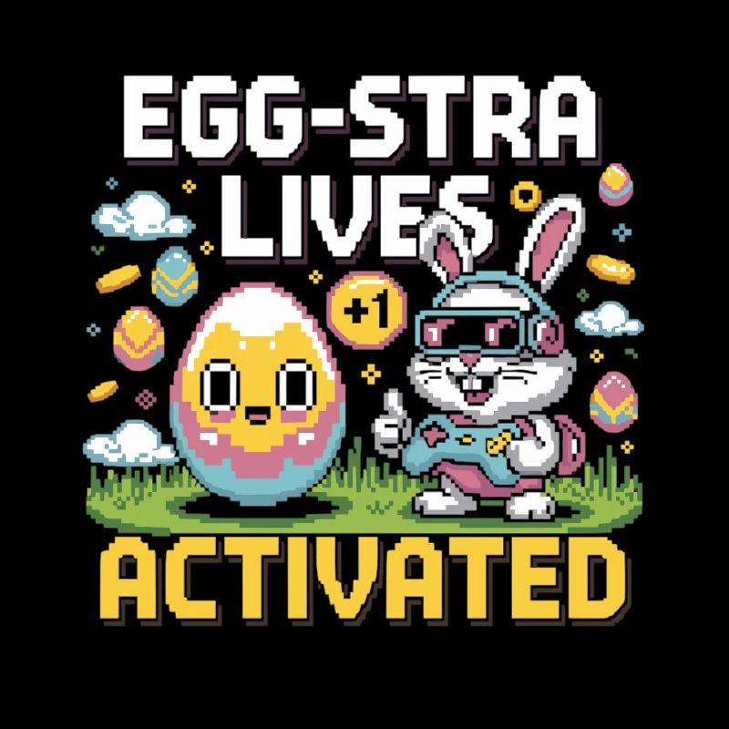 Egg-stra Lives – Retro Easter Bunny