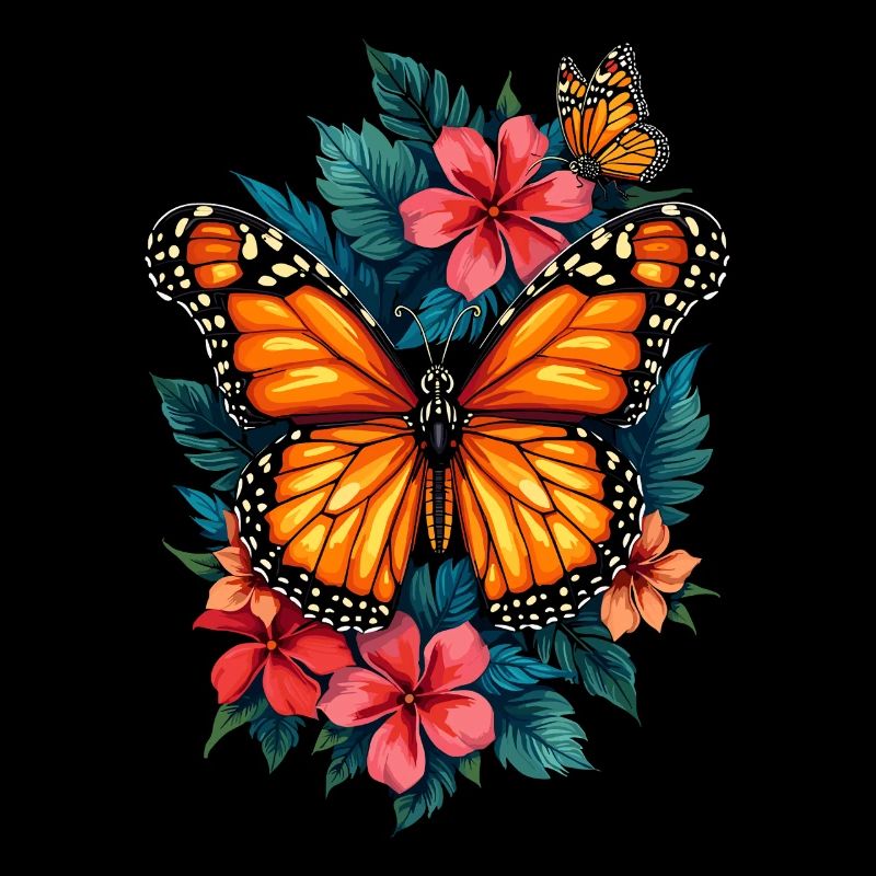 Papillon, Monarque, Fleurs, Entomologiste