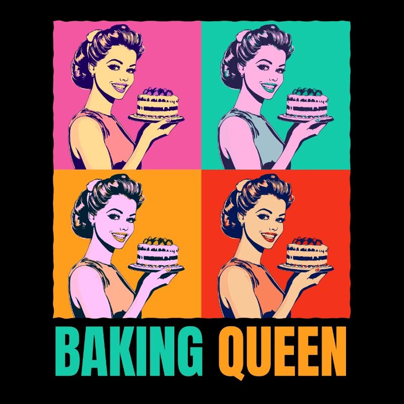 Backen Torte Backkönigin Backfee Bäckerin Pop Art