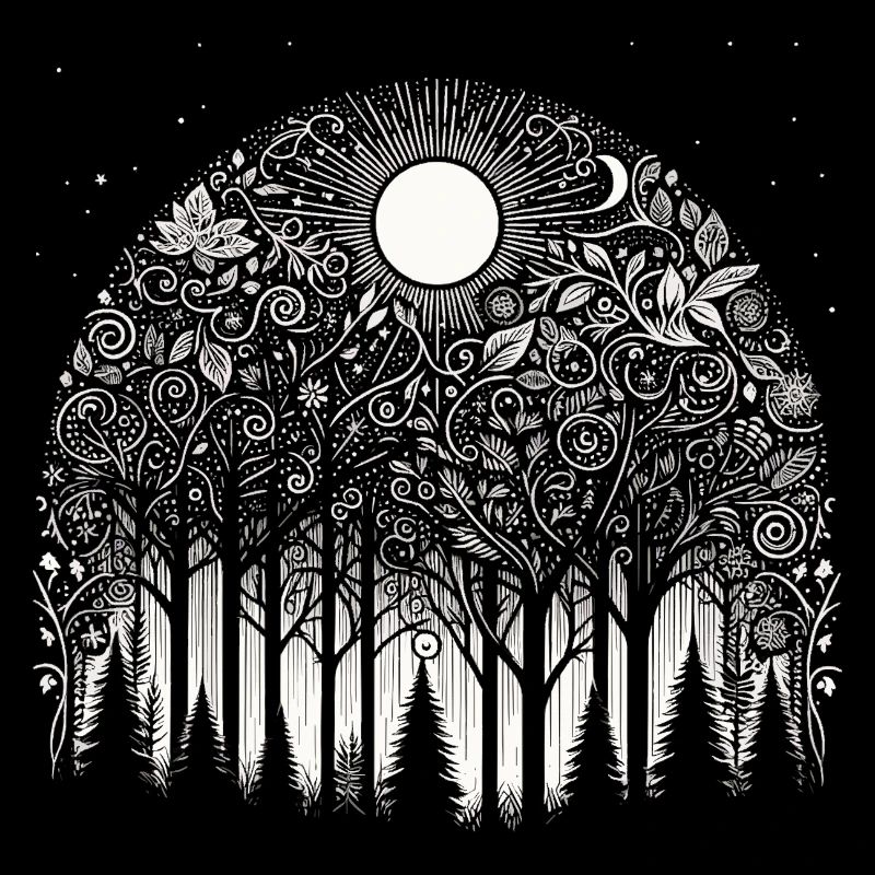 Complexe Forêt Motif Forêt Silhouette