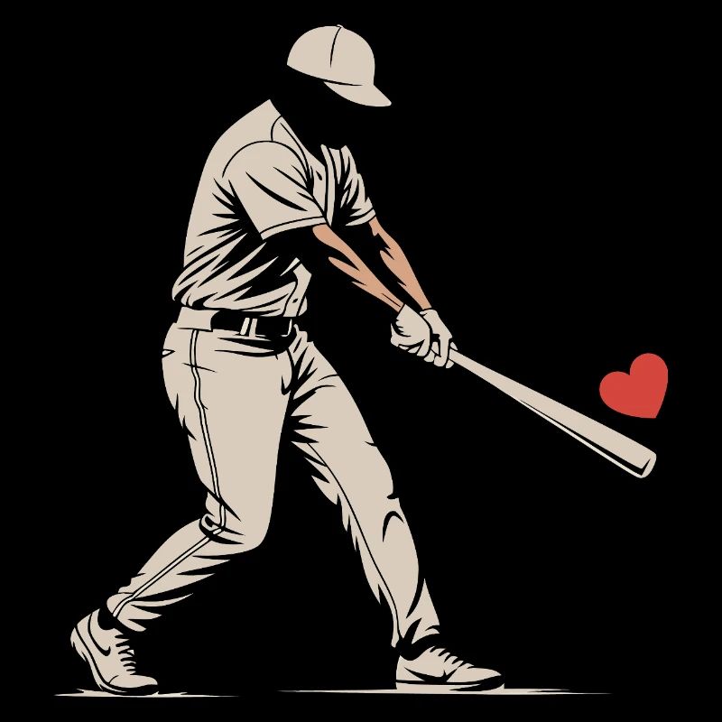 Silhouette Batteur Baseball Saint-Valentin