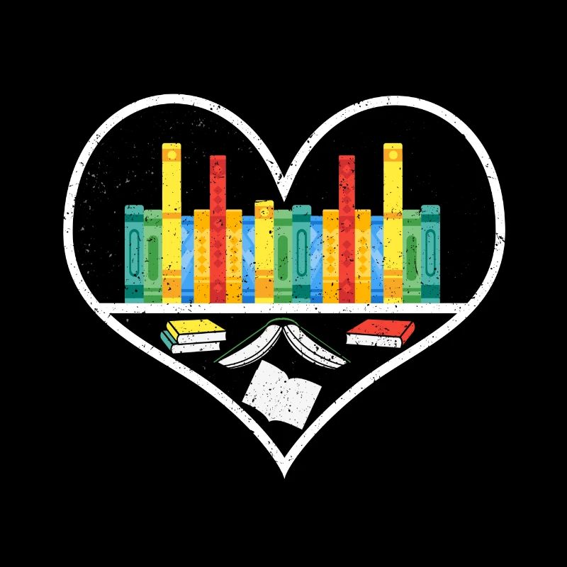 Book Lover Books Inside a Heart Gift for Librarian