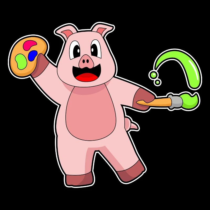 Schwein Malen Pinsel Farbe