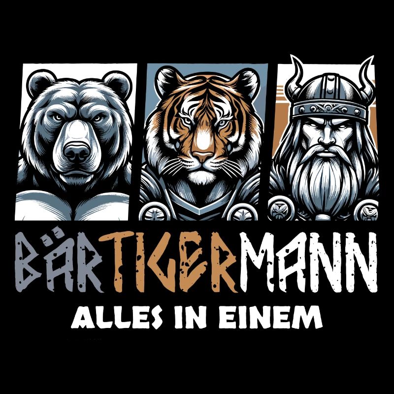 Bärtigermann Bär Tiger Mann Geschenk Bart