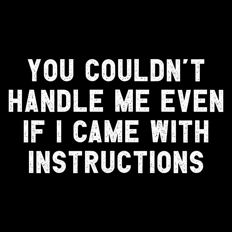 You Couldn't Handle Me If I Came With Instructions