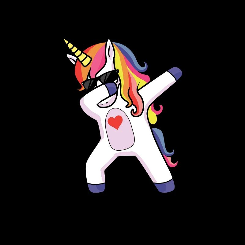 Dabbing Einhorn Sonnenbrille & Herz