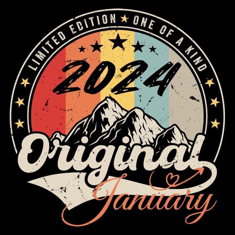 Januar 2024 Vintage Retro Geburtstagsgeschenk