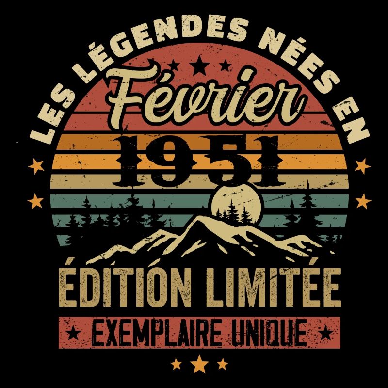 Nées En Février 1951 Anniversaire 73 ans Retro 73e