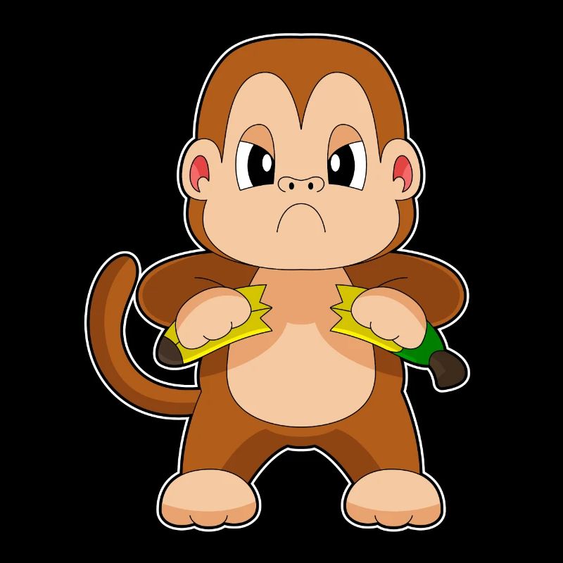 Affe Banane Wütend
