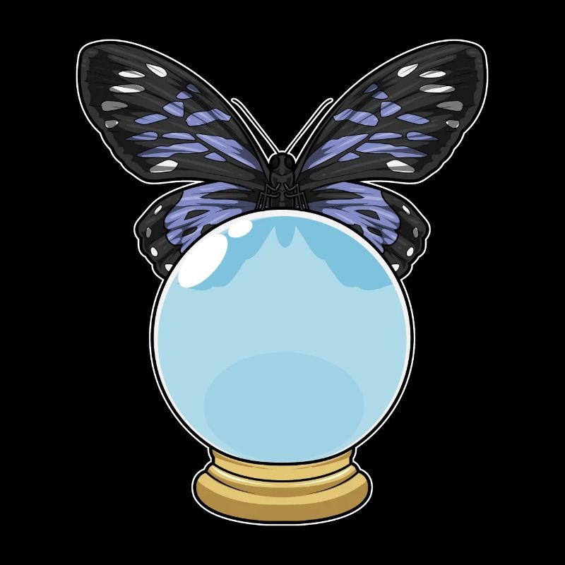 Boule de cristal papillon