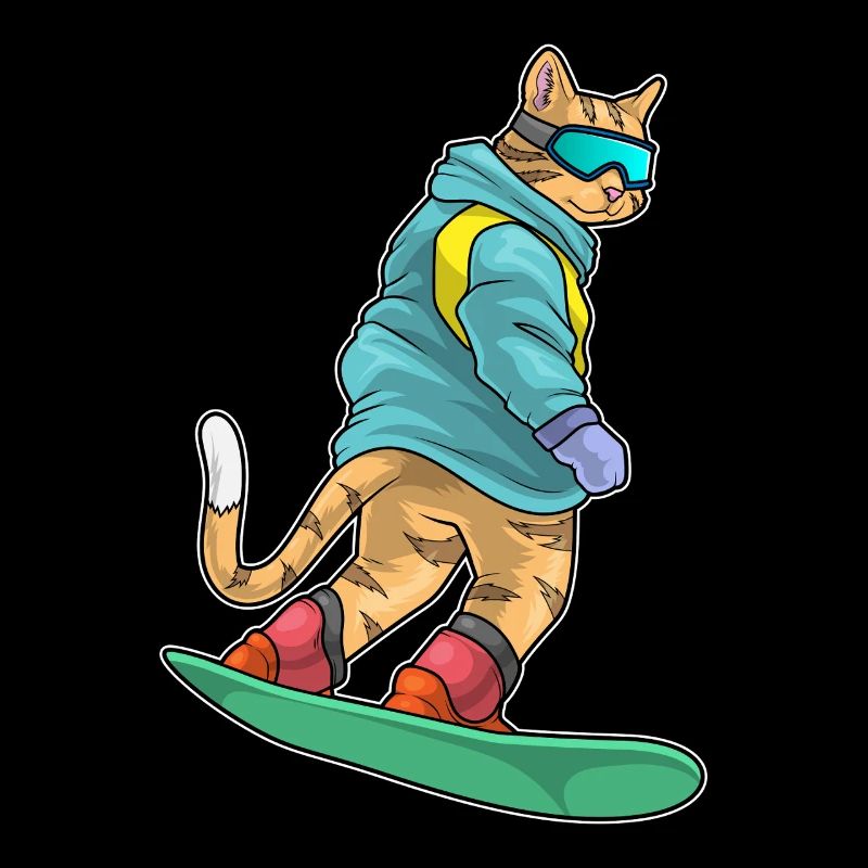 Cat Snowboarder Snowboard