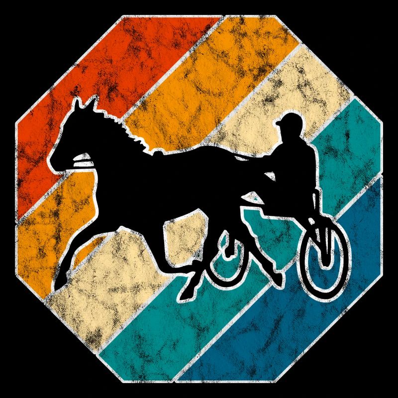 Traber Trabrennen in retro oder vintage Style