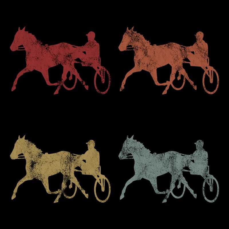 Traber Trabrennen in retro oder vintage Style