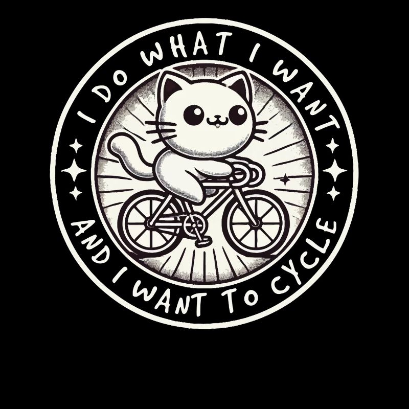 Funny Bicycle Cat with Clear Attitude