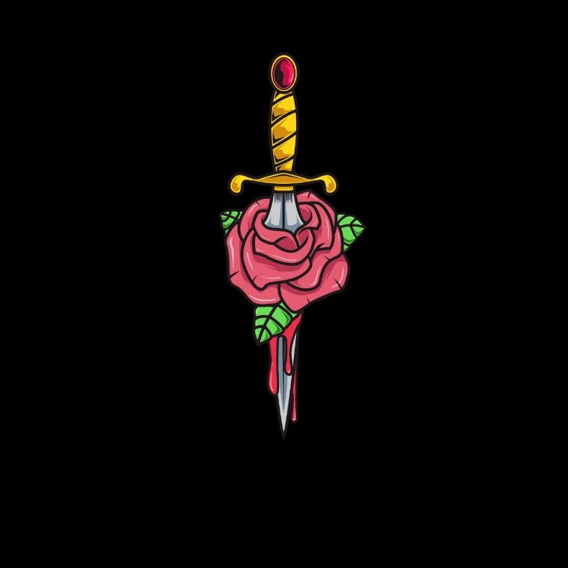 Gothic Dagger with Rose