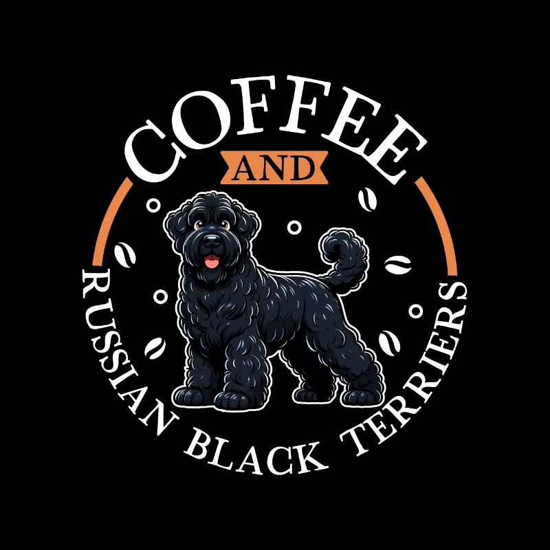 Kaffee und Black Russian Terrier