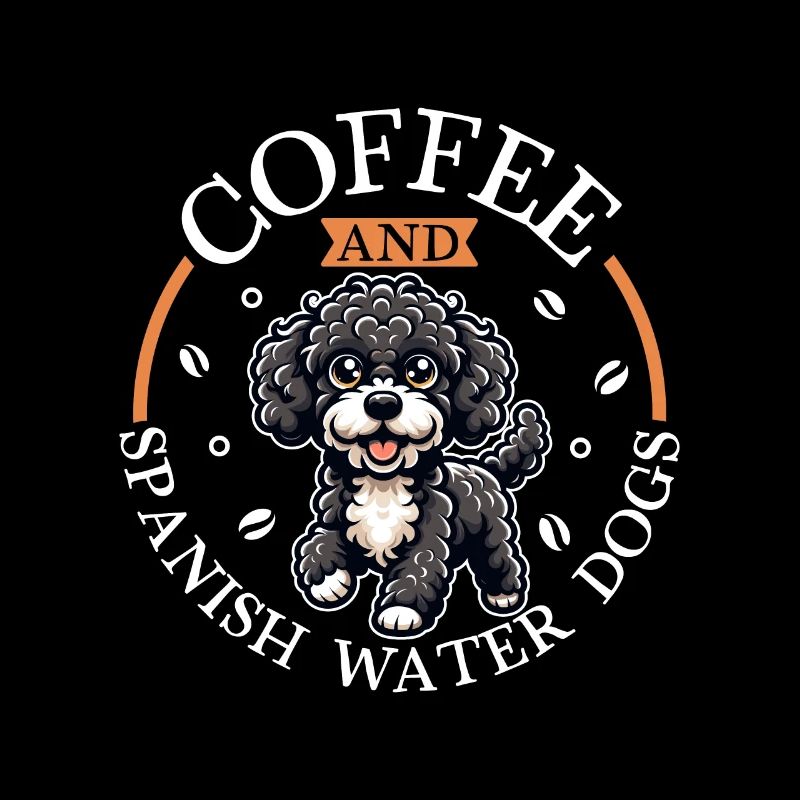 Café et chien d’eau espagnol