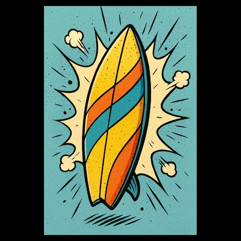 Planche de surf à rayures colorées
