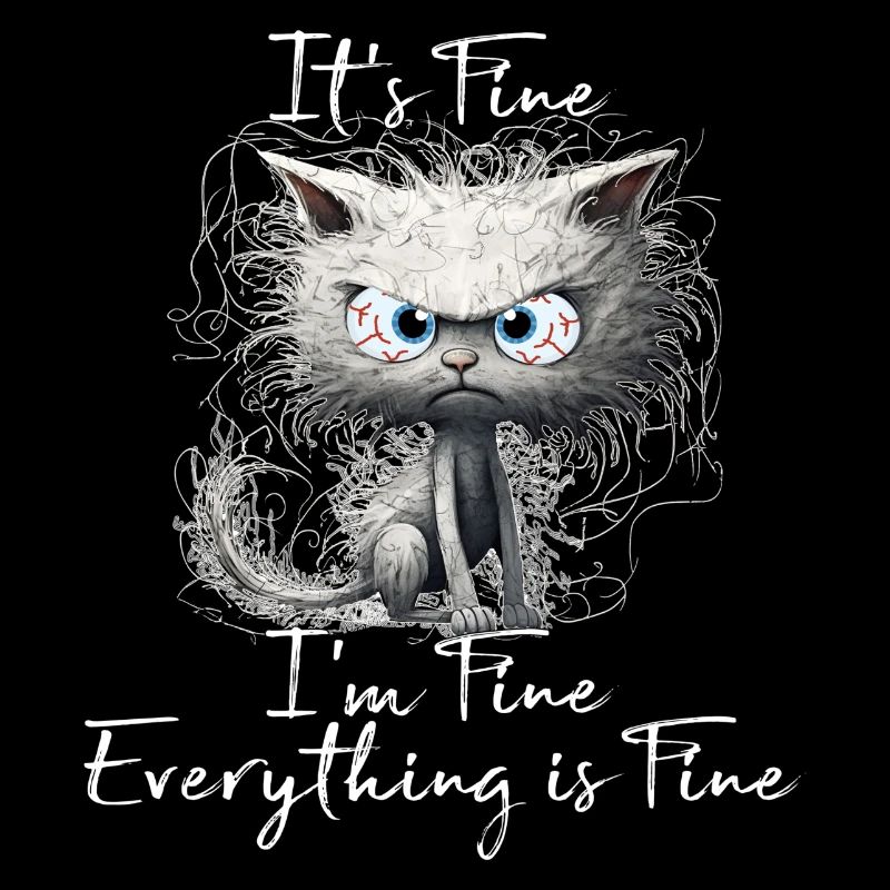 It's Fine I'm Fine Everything is Fine Katzen Shirt
