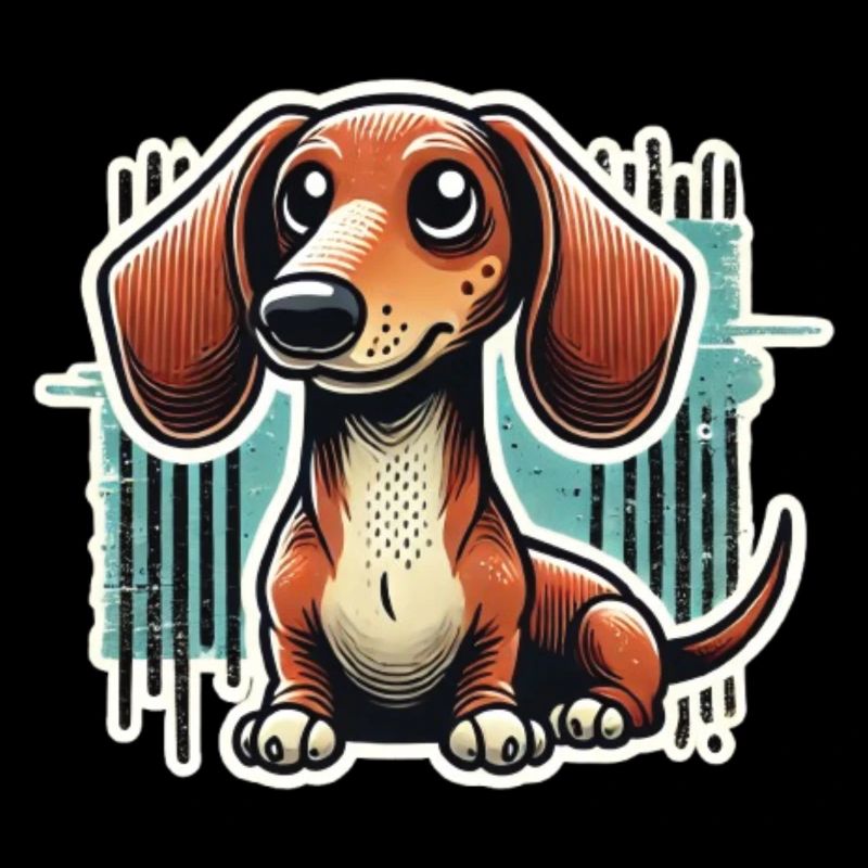 Süßer Dackel Comic Stil Teckel Hund