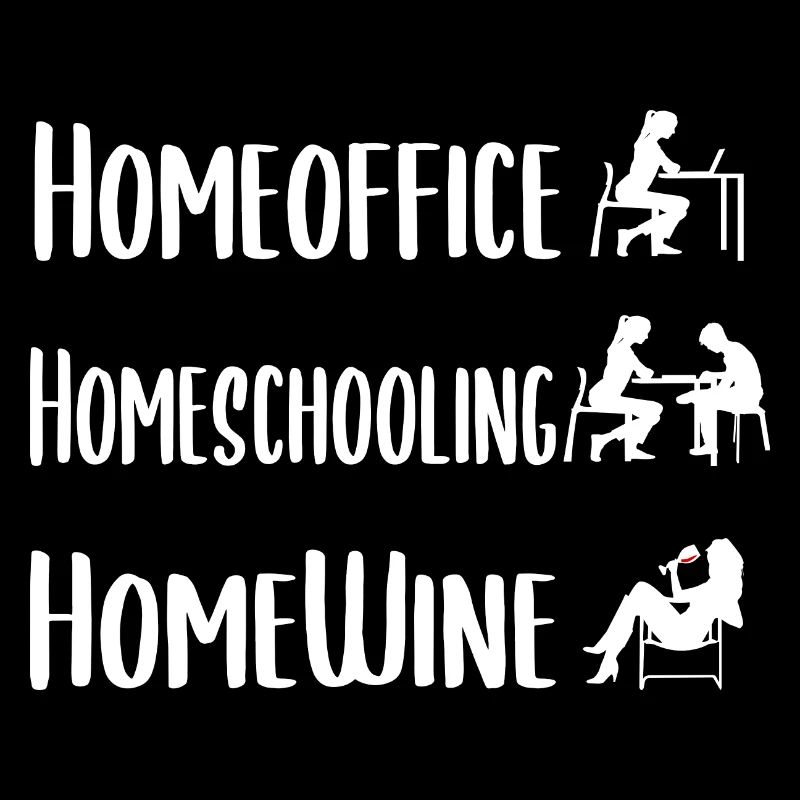 Homeoffice Homeschooling Mère Vin Jeu de mots