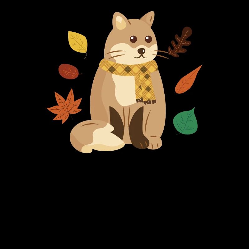 Herbst Dicke Katze Laub Cozy Geschenkidee Geschenk