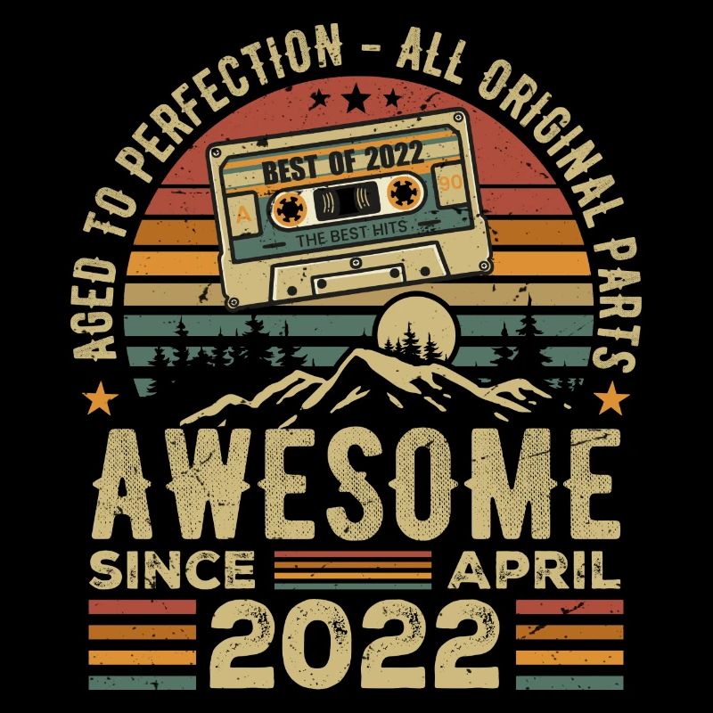 April 2022 Vintage Retro Geburtstagsgeschenk