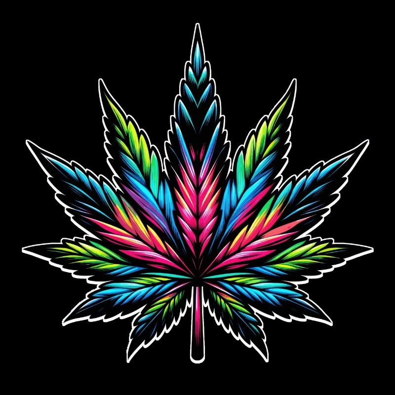 Cannabis Neon psychedelisches Design