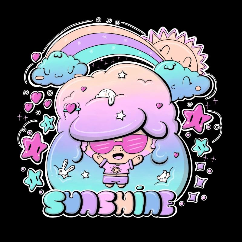 Sunshine bubble head cutie with text