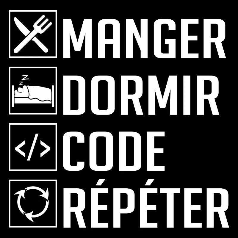Manger, Dormir, Code, Répéter