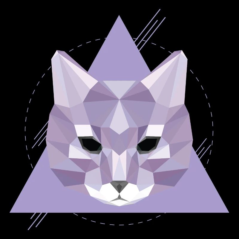 Chat géométrique | Cadeau tête de chat low poly
