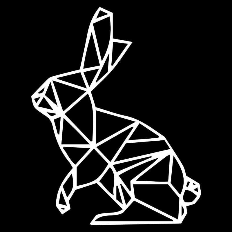 geometric bunny gift idea over white