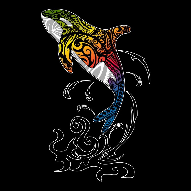 Orca Killerwal Wal Tribal Polynesian Tattoo Maori