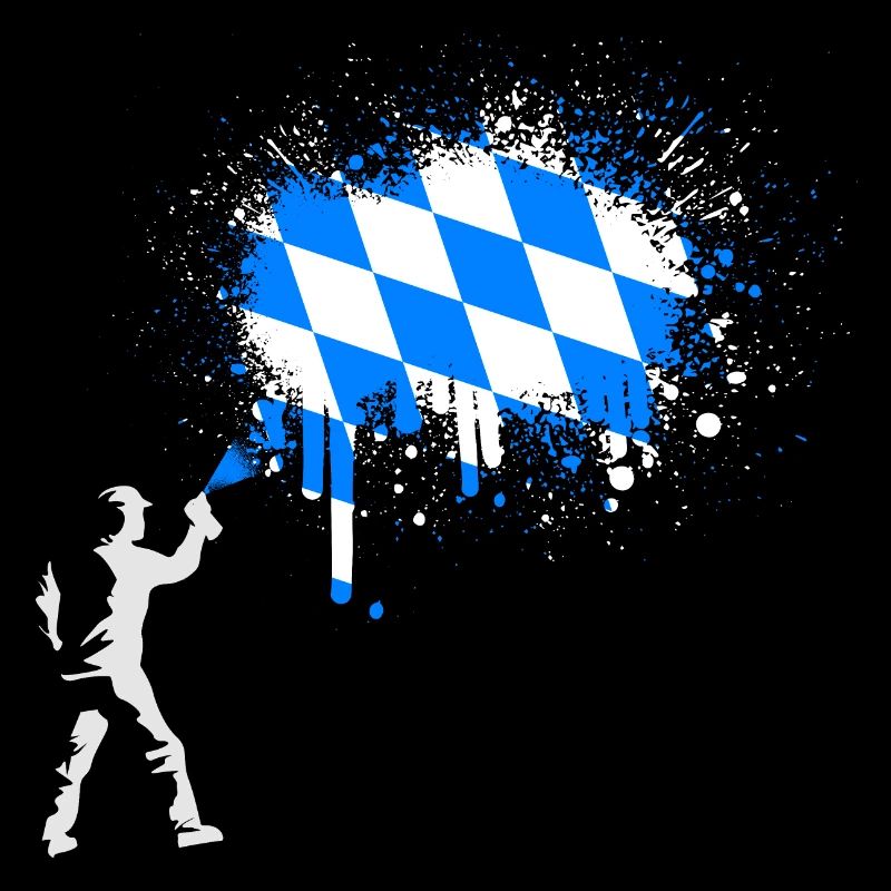 Bayern Flagge Graffiti Farbspritzer