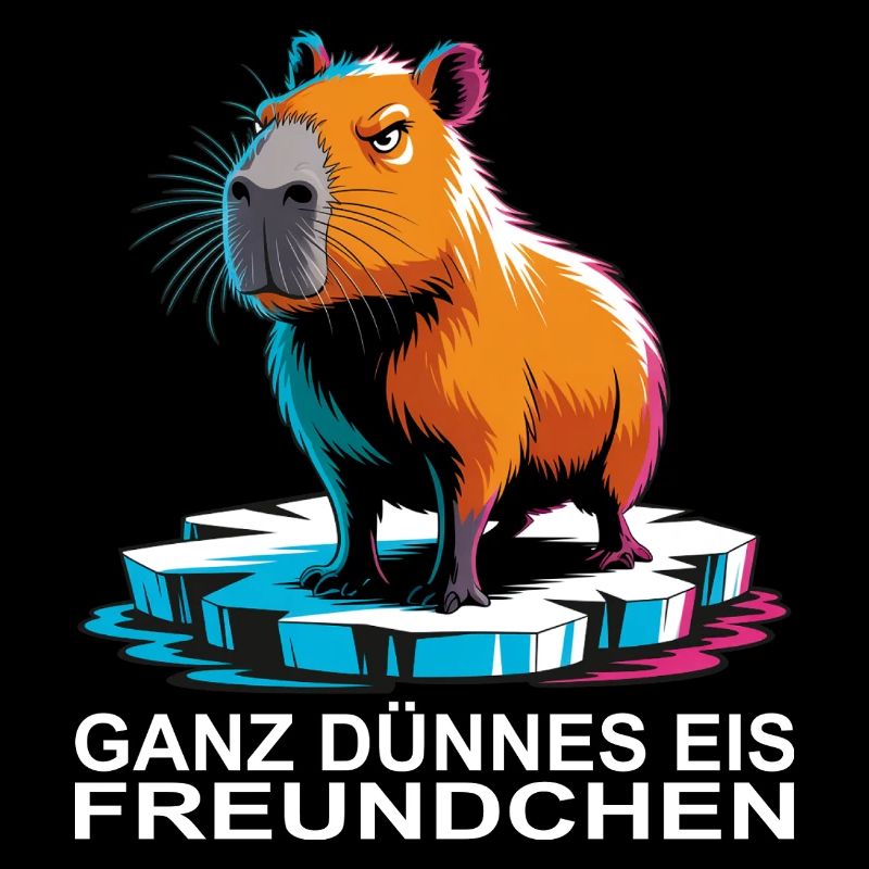 Capybara Meme – Ganz dünnes Eis Spruch
