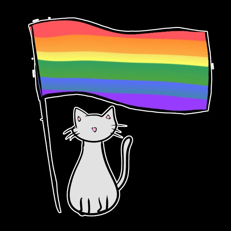 graue katze lgbt flagge symbol liebe