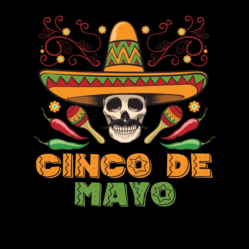 Crâne de Sombrero Mexicain Cinco De Mayo