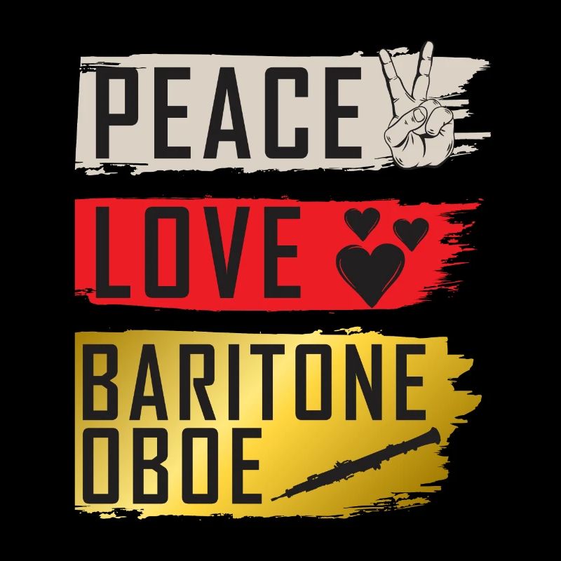 Peace Love Baritone Oboe Instrument