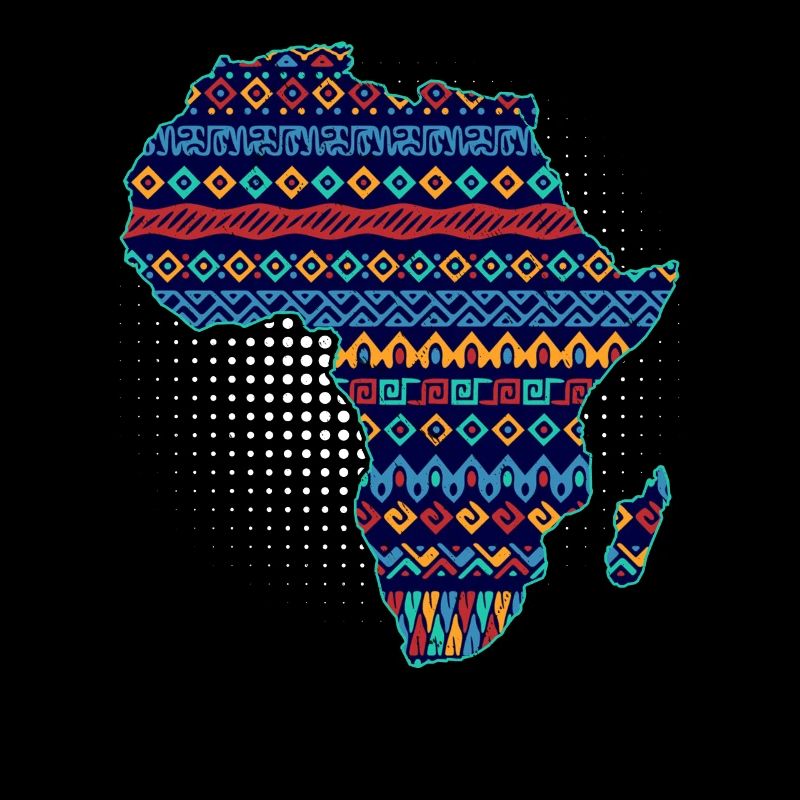 Africa Map Silhouette Black Afro Pride
