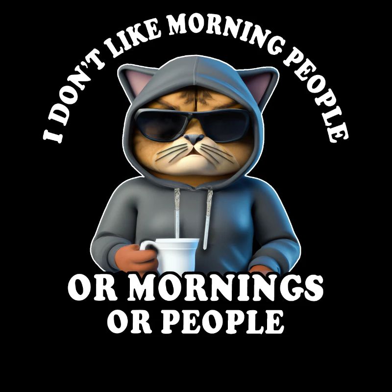 Morgenmuffel Kaffeetrinker Katze Kaffee