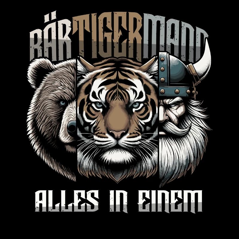 Bärtigermann Bär Tiger Mann Geschenk Bart Sprüche