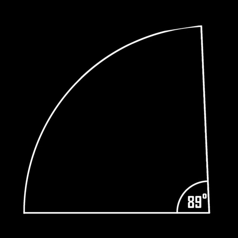 Angle de 89 degrés