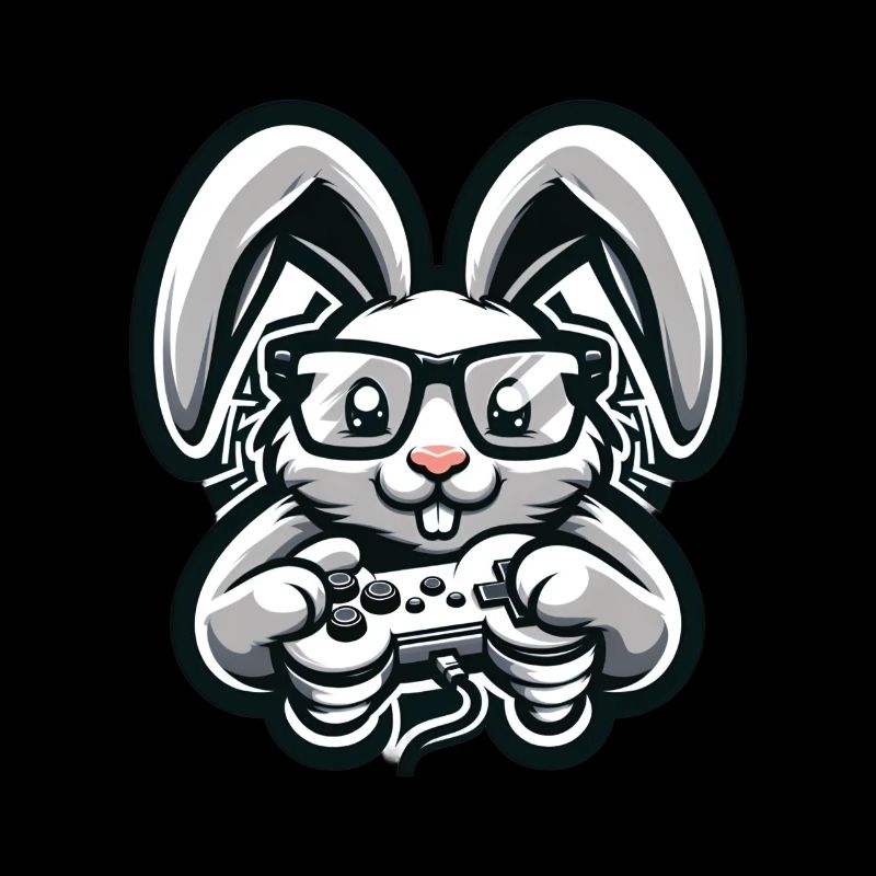 Gaming Hase Mit Controller Im Retro-Stil