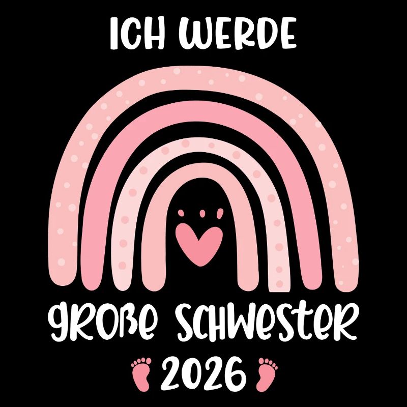 Ich werde große Schwester 2026 Regenbogen Mädchen