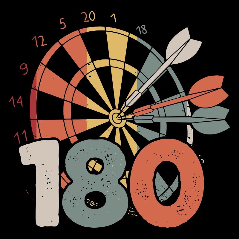 Motifs de fléchettes rétro et jeu de fléchettes vintage 180 fléchettes