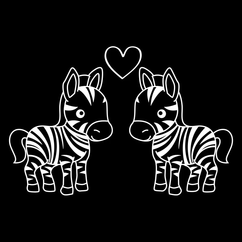 Zebra Comic Paar Liebe
