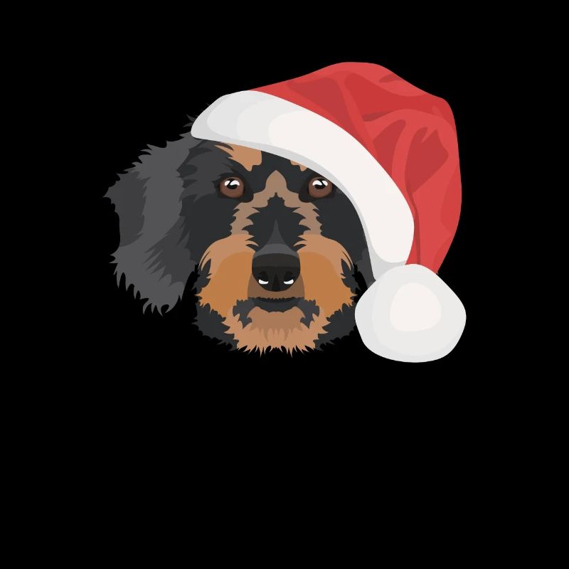 Teckel à poil dur Joyeux Noël