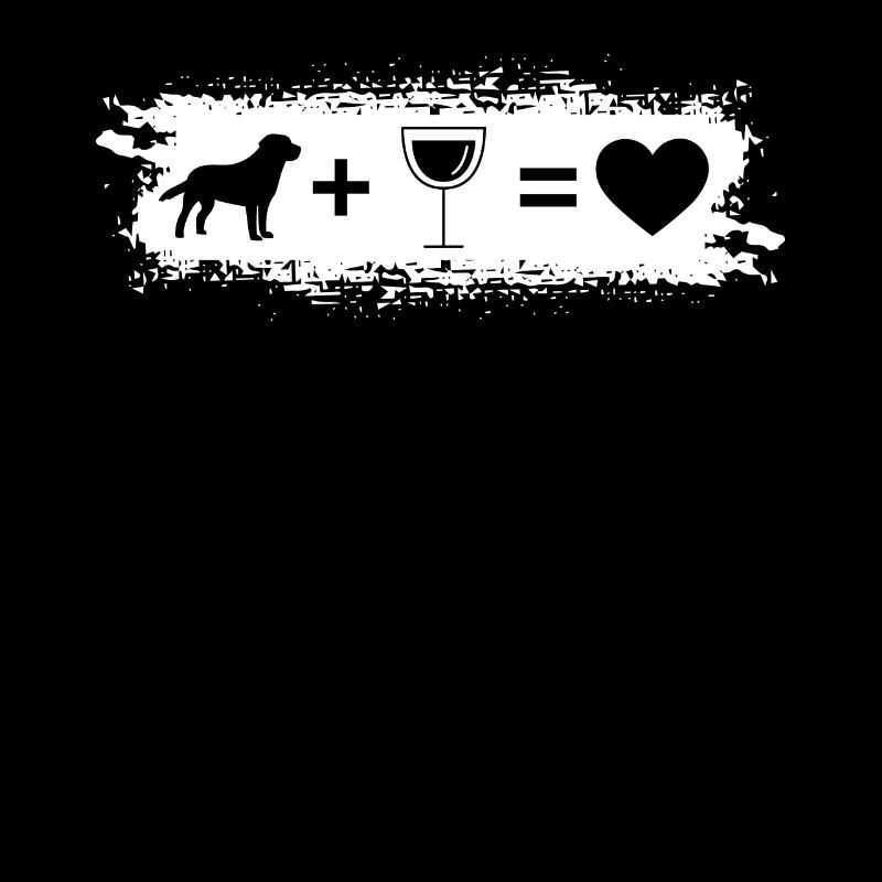 Grunge Rectangle - Coeur - Vin - Chien -